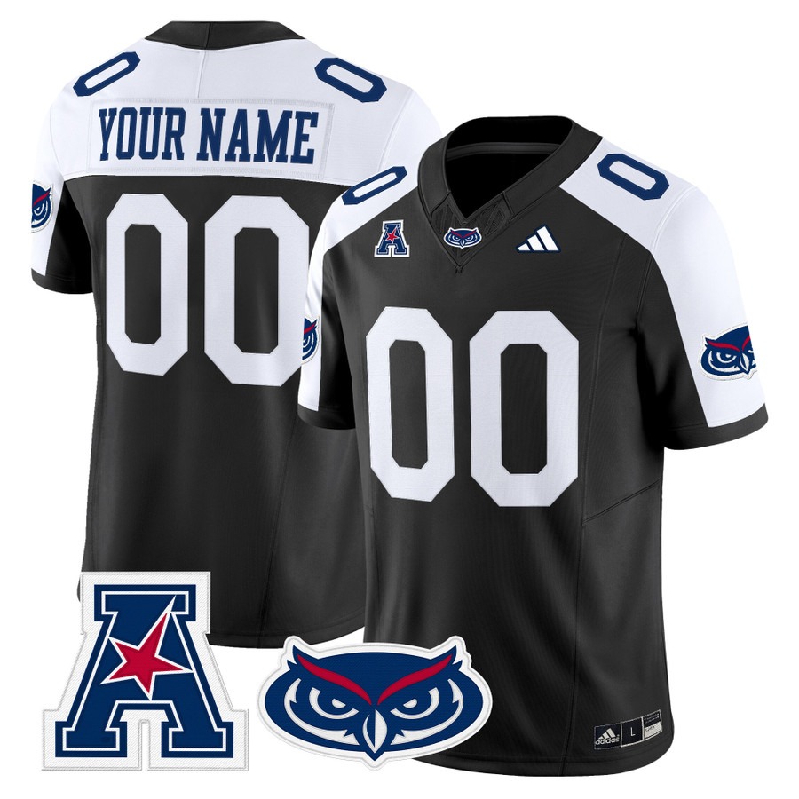 Men's Florida Atlantic Owls Custom Black Alternate 2025 Vapor F.U.S.E. Limited Stitched Football Jersey Men's Florida Atlantic Owls Custom Black Alternate 2025 Vapor F.U.S.E. Limited Stitched Football Jersey