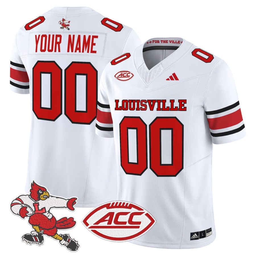 Men's Louisville Cardinals 1980s Throwback Vapor F.U.S.E. Limited Custom Stitched Football Jersey - White