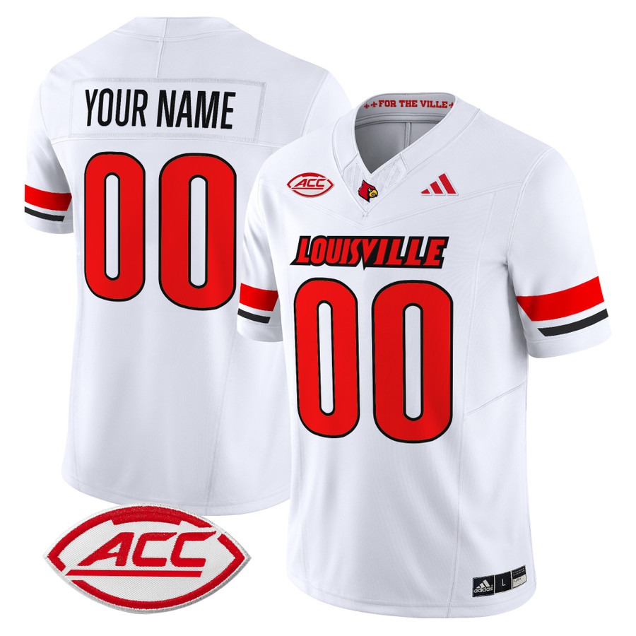 Men's Louisville Cardinals Custom White 2025 Vapor F.U.S.E. Limited Stitched Football Jersey