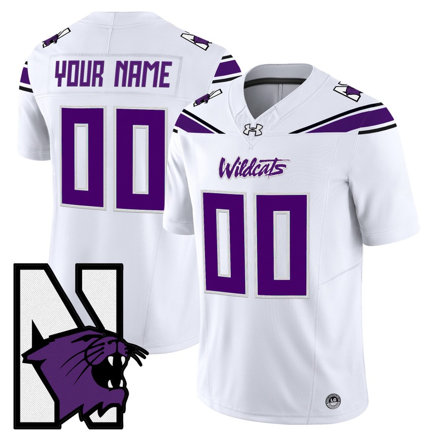 Men's Northwestern Wildcats Custom White Honoring ’95 Vapor F.U.S.E. Limited Stitched Football Jersey