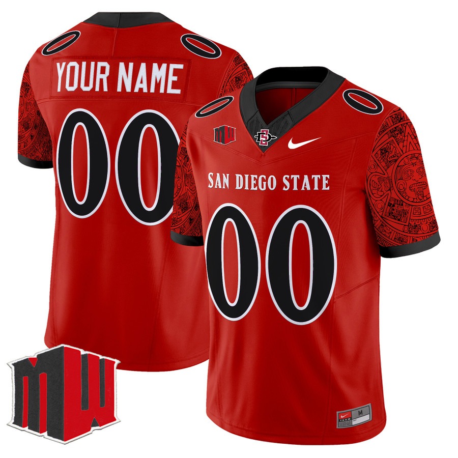 Men's San Diego State Aztecs Custom Red F.U.S.E. 2025 Vapor Limited Stitched Football Jersey
