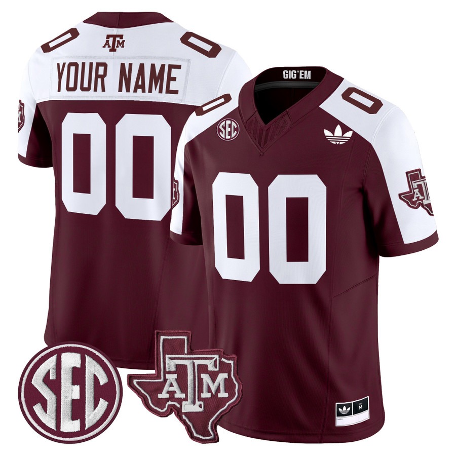 Men's Texas A&M Aggies Custom Maroon Alternate 2025 Vapor F.U.S.E. Limited V2 Stitched Football Jersey