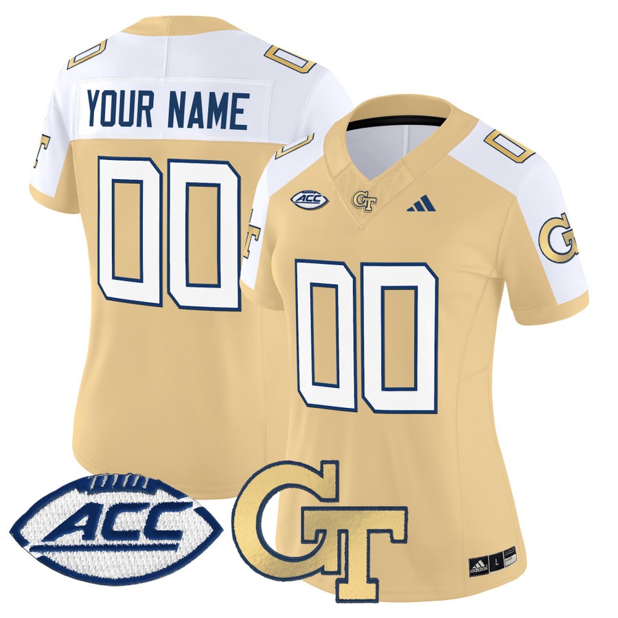 Women's Georgia Tech Yellow Jackets Custom Gold Alternate 2025 Vapor F.U.S.E. Limited Stitched Football Jersey Women's Georgia Tech Yellow Jackets Custom Gold Alternate 2025 Vapor F.U.S.E. Limited Stitched Football Jersey
