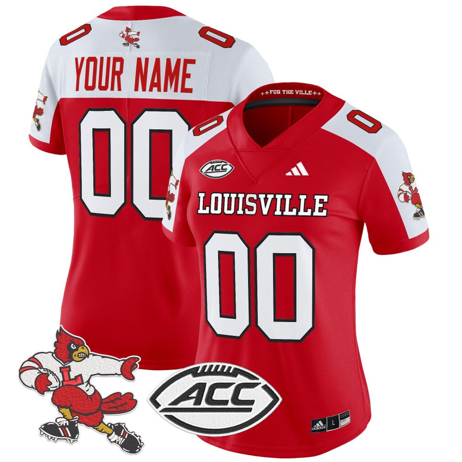Women's Louisville Cardinals 1980s Throwback Vapor Limited Custom Stitched Football Jersey - Red Alternate