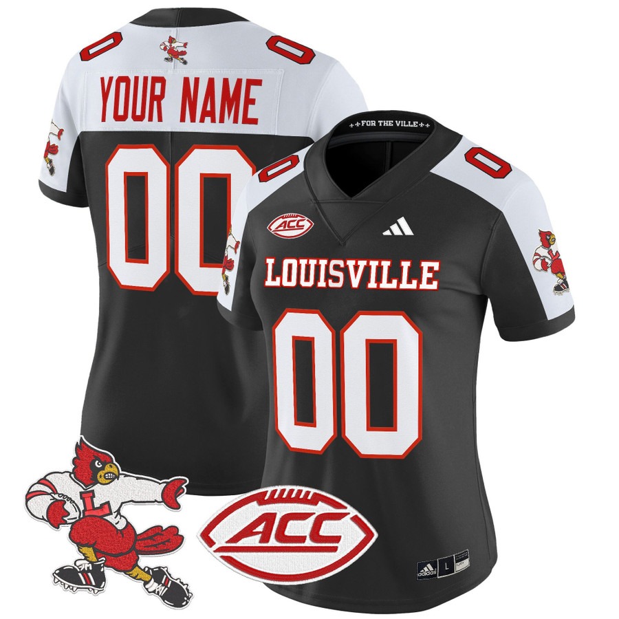 Women's Louisville Cardinals 1980s Throwback Vapor Limited Custom Stitched Football Jersey - Black Alternate