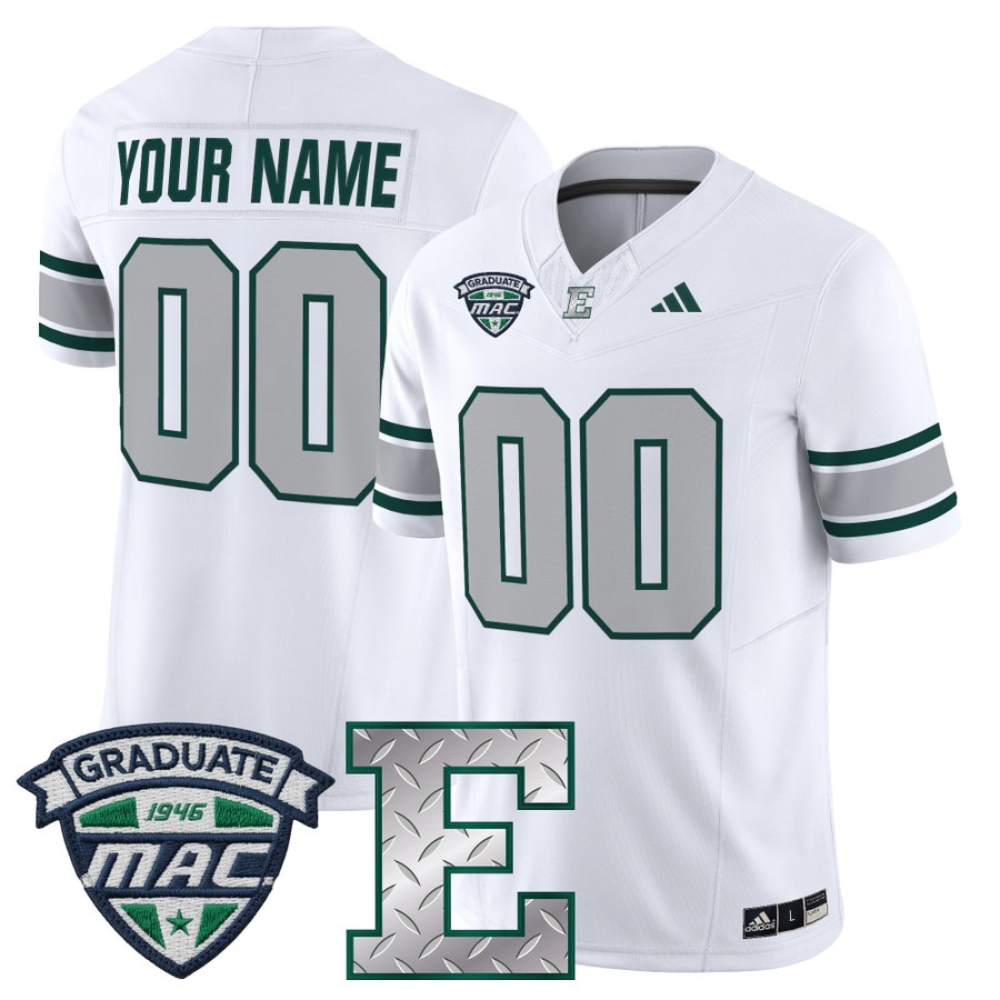 Men's Eastern Michigan Eagles Custom White 2025 Vapor F.U.S.E. Limited Stitched Football Jersey Men's Eastern Michigan Eagles Custom White 2025 Vapor F.U.S.E. Limited Stitched Football Jersey