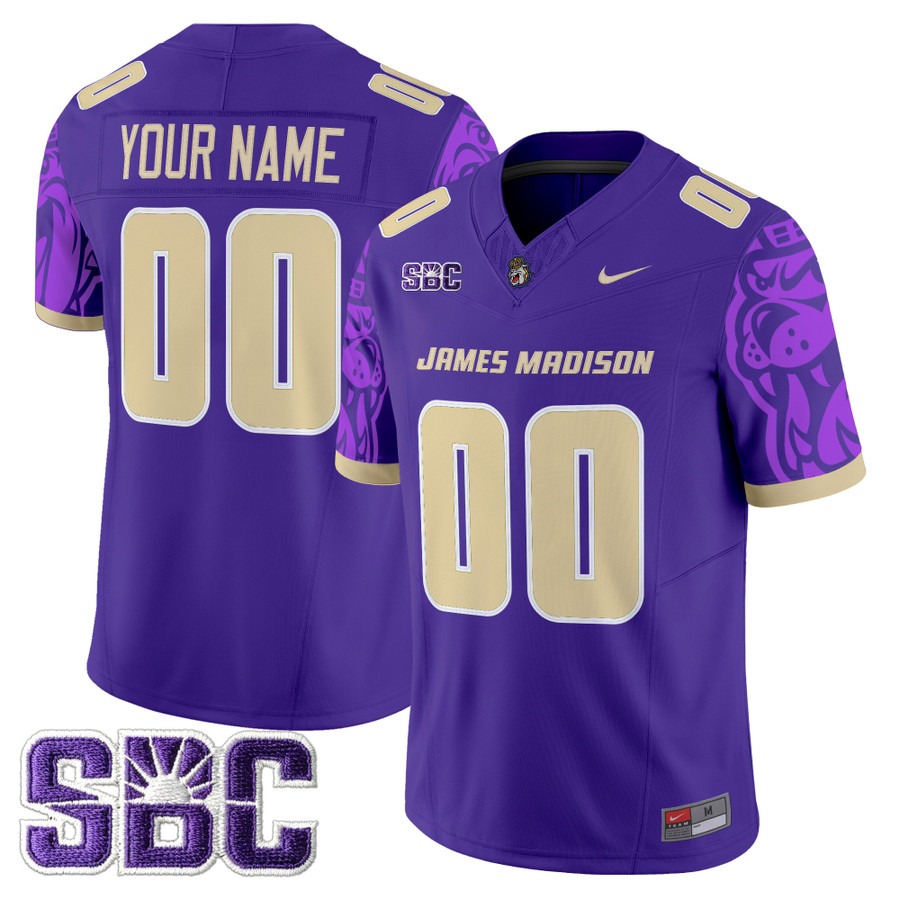Men's James Madison Dukes Custom Purple F.U.S.E. 2025 Vapor Limited Stitched Football V2 Jersey Men's James Madison Dukes Custom Purple F.U.S.E. 2025 Vapor Limited Stitched Football V2 Jersey