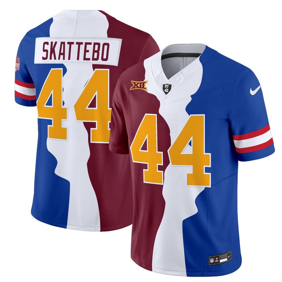 Men's ASU Football & NY Giants #44 Cam Skattebo Split Nike Vapor F.U.S.E. Limited Stitched Jersey Men's ASU Football & NY Giants #44 Cam Skattebo Split Nike Vapor F.U.S.E. Limited Stitched Jersey