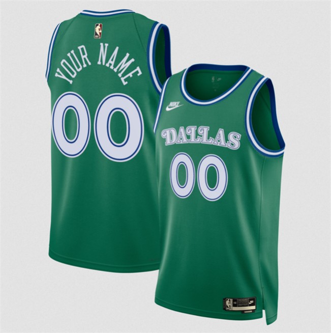 Men's Dallas Mavericks Active Player Custom Green 2025 Classic Edition Stitched Basketball Jersey Men's Dallas Mavericks Active Player Custom Green 2025 Classic Edition Stitched Basketball Jersey