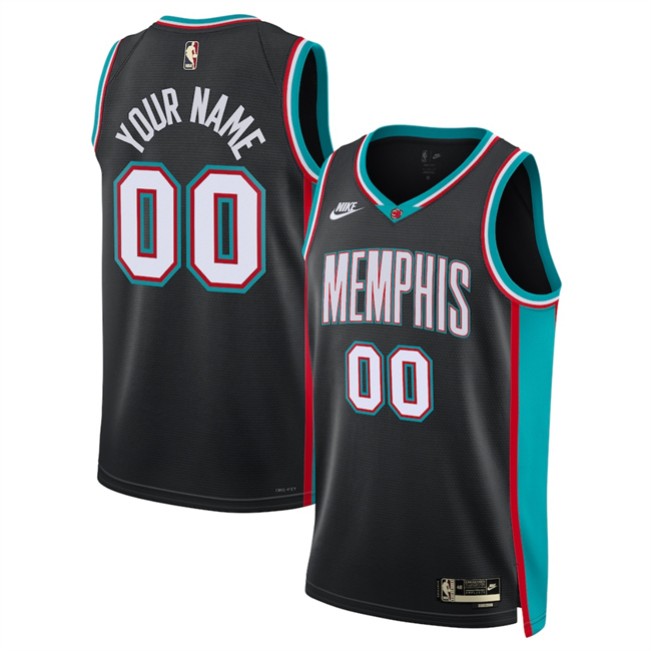 Men's Memphis Grizzlies Active Player Custom Black 2025 Classic Edition Stitched Basketball Jersey Men's Memphis Grizzlies Active Player Custom Black 2025 Classic Edition Stitched Basketball Jersey