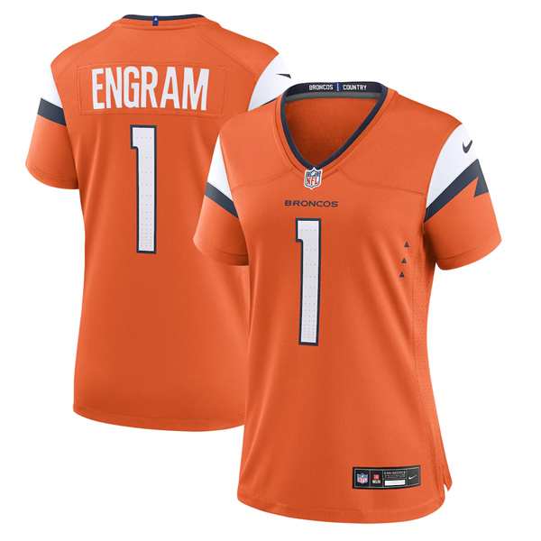 Women's Denver Broncos #1 Evan Engram Orange 2025 Alternate Stitched Game Jersey(Run Small) Women's Denver Broncos #1 Evan Engram Orange 2025 Alternate Stitched Game Jersey(Run Small)