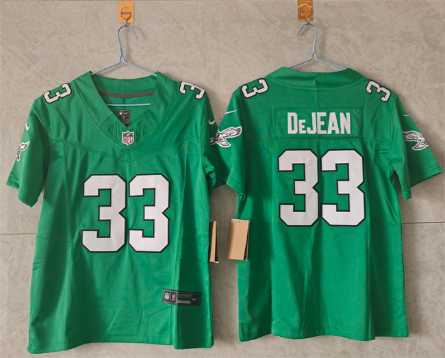 Women's Philadelphia Eagles #33 Cooper DeJean Kelly Green F.U.S.E. Vapor Untouchable Limited Stitched Football Jersey(Run Small) Women's Philadelphia Eagles #33 Cooper DeJean Kelly Green F.U.S.E. Vapor Untouchable Limited Stitched Football Jersey(Run Small)