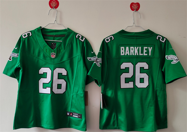 Women's Philadelphia Eagles #26 Saquon Barkley Kelly Green F.U.S.E. Vapor Untouchable Limited Stitched Football Jersey(Run Small) Women's Philadelphia Eagles #26 Saquon Barkley Kelly Green F.U.S.E. Vapor Untouchable Limited Stitched Football Jersey(Run Small)