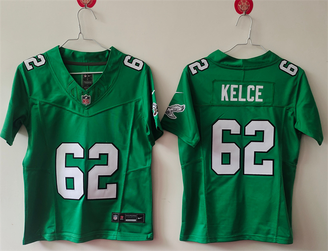 Women's Philadelphia Eagles #62 Jason Kelce Kelly Green F.U.S.E. Vapor Untouchable Limited Stitched Football Jersey(Run Small) Women's Philadelphia Eagles #62 Jason Kelce Kelly Green F.U.S.E. Vapor Untouchable Limited Stitched Football Jersey(Run Small)