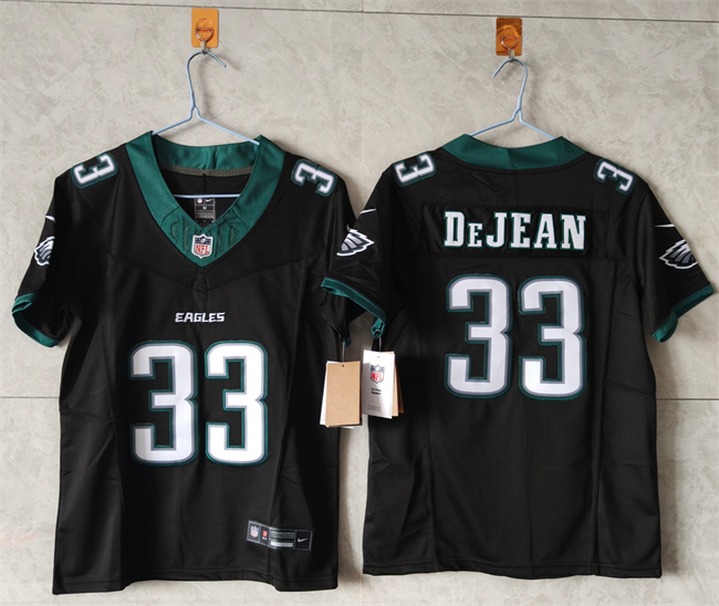 Women's Philadelphia Eagles #33 Cooper DeJean Black New F.U.S.E. Vapor Untouchable Limited Stitched Football Jersey(Run Small) Women's Philadelphia Eagles #33 Cooper DeJean Black New F.U.S.E. Vapor Untouchable Limited Stitched Football Jersey(Run Small)