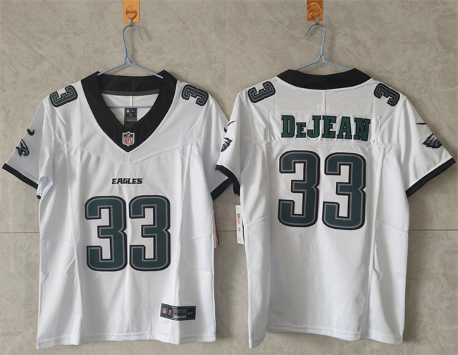 Women's Philadelphia Eagles #33 Cooper DeJean White New F.U.S.E. Vapor Untouchable Limited Stitched Football Jersey(Run Small) Women's Philadelphia Eagles #33 Cooper DeJean White New F.U.S.E. Vapor Untouchable Limited Stitched Football Jersey(Run Small)