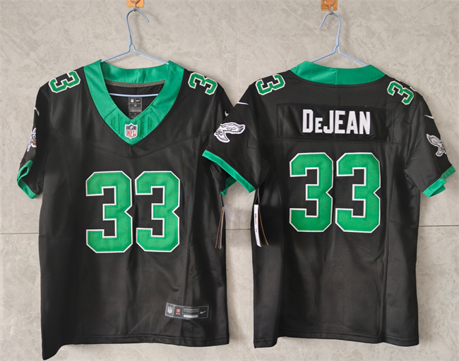 Women's Philadelphia Eagles #33 Cooper DeJean Black Throwback F.U.S.E. Vapor Untouchable Limited Stitched Football Jersey(Run Small) Women's Philadelphia Eagles #33 Cooper DeJean Black Throwback F.U.S.E. Vapor Untouchable Limited Stitched Football Jersey(Run Small)