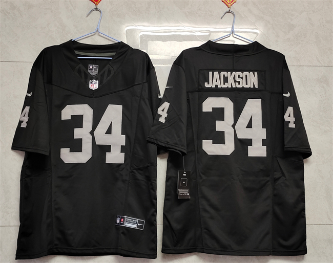 Women's Las Vegas Raiders #34 Bo Jackson Black 2025 F.U.S.E. Vapor Stitched Jersey(Run Small) Women's Las Vegas Raiders #34 Bo Jackson Black 2025 F.U.S.E. Vapor Stitched Jersey(Run Small)