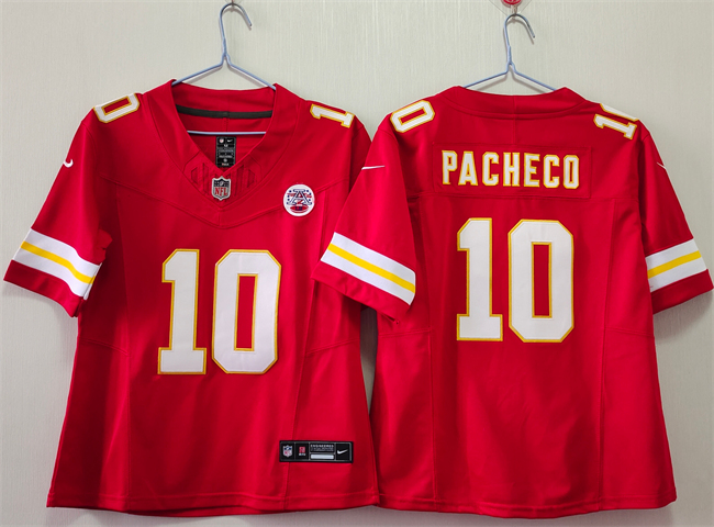 Women's Kansas City Chiefs #10 Isiah Pacheco Red 2023 F.U.S.E. Vapor Untouchable Limited Stitched Jersey(Run Small) Women's Kansas City Chiefs #10 Isiah Pacheco Red 2023 F.U.S.E. Vapor Untouchable Limited Stitched Jersey(Run Small)