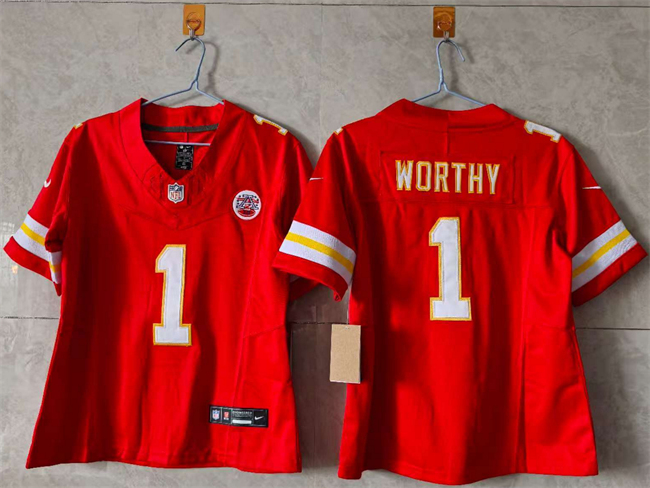 Women's Kansas City Chiefs #1 Xavier Worthy Red 2023 F.U.S.E. Vapor Untouchable Limited Stitched Jersey(Run Small) Women's Kansas City Chiefs #1 Xavier Worthy Red 2023 F.U.S.E. Vapor Untouchable Limited Stitched Jersey(Run Small)