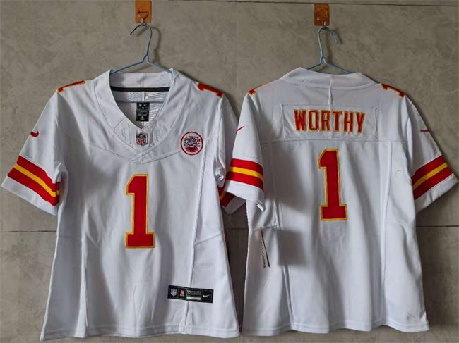 Women's Kansas City Chiefs #1 Xavier Worthy White 2023 F.U.S.E. Vapor Untouchable Limited Stitched Jersey(Run Small) Women's Kansas City Chiefs #1 Xavier Worthy White 2023 F.U.S.E. Vapor Untouchable Limited Stitched Jersey(Run Small)