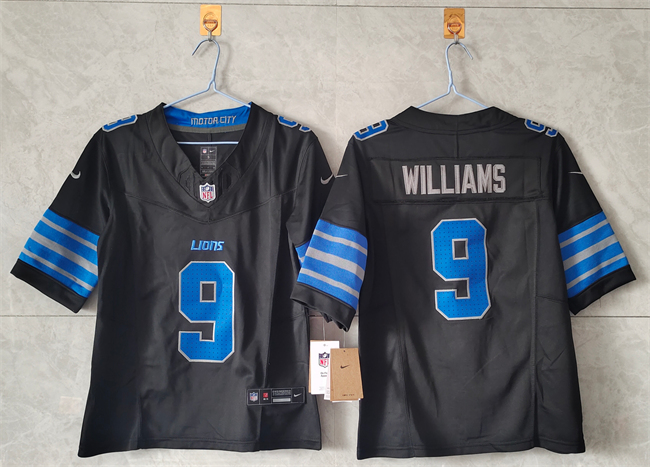 Women's Detroit Lions #9 Jameson Williams Black 2024 F.U.S.E. Vapor Limited Stitched Jersey(Run Smaller) Women's Detroit Lions #9 Jameson Williams Black 2024 F.U.S.E. Vapor Limited Stitched Jersey(Run Smaller)