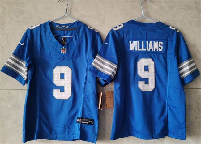 Women's Detroit Lions #9 Jameson Williams Blue 2024 F.U.S.E. Vapor Limited Stitched Jersey(Run Smaller) Women's Detroit Lions #9 Jameson Williams Blue 2024 F.U.S.E. Vapor Limited Stitched Jersey(Run Smaller)