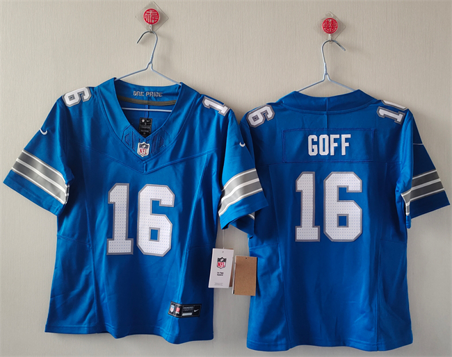 Women's Detroit Lions #16 Jared Goff Blue 2024 F.U.S.E. Vapor Limited Stitched Jersey(Run Smaller) Women's Detroit Lions #16 Jared Goff Blue 2024 F.U.S.E. Vapor Limited Stitched Jersey(Run Smaller)