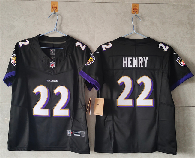 Women's Baltimore Ravens #22 Derrick Henry Black Vapor Football Jersey(Run Small) Women's Baltimore Ravens #22 Derrick Henry Black Vapor Football Jersey(Run Small)