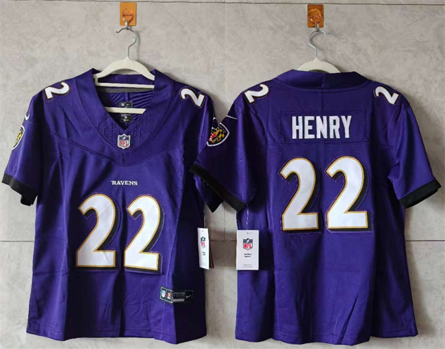 Women's Baltimore Ravens #22 Derrick Henry purple Vapor Football Jersey(Run Small) Women's Baltimore Ravens #22 Derrick Henry purple Vapor Football Jersey(Run Small)