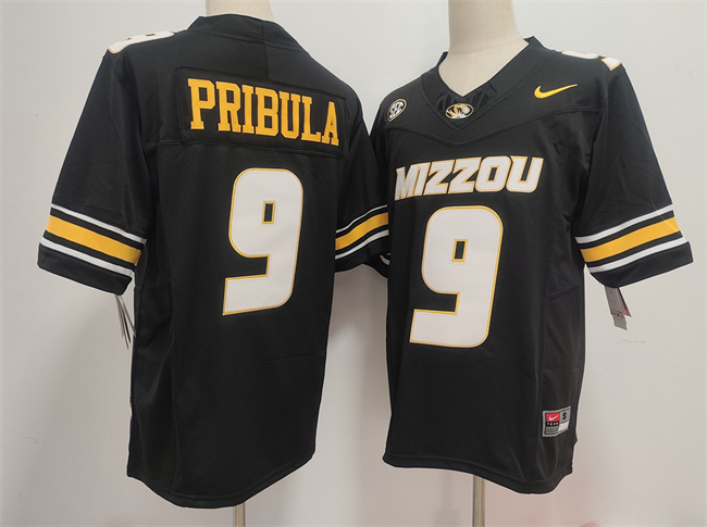 Men's Missouri Tigers #9 Beau Pribula F.U.S.E. Black Stitched Jersey Men's Missouri Tigers #9 Beau Pribula F.U.S.E. Black Stitched Jersey