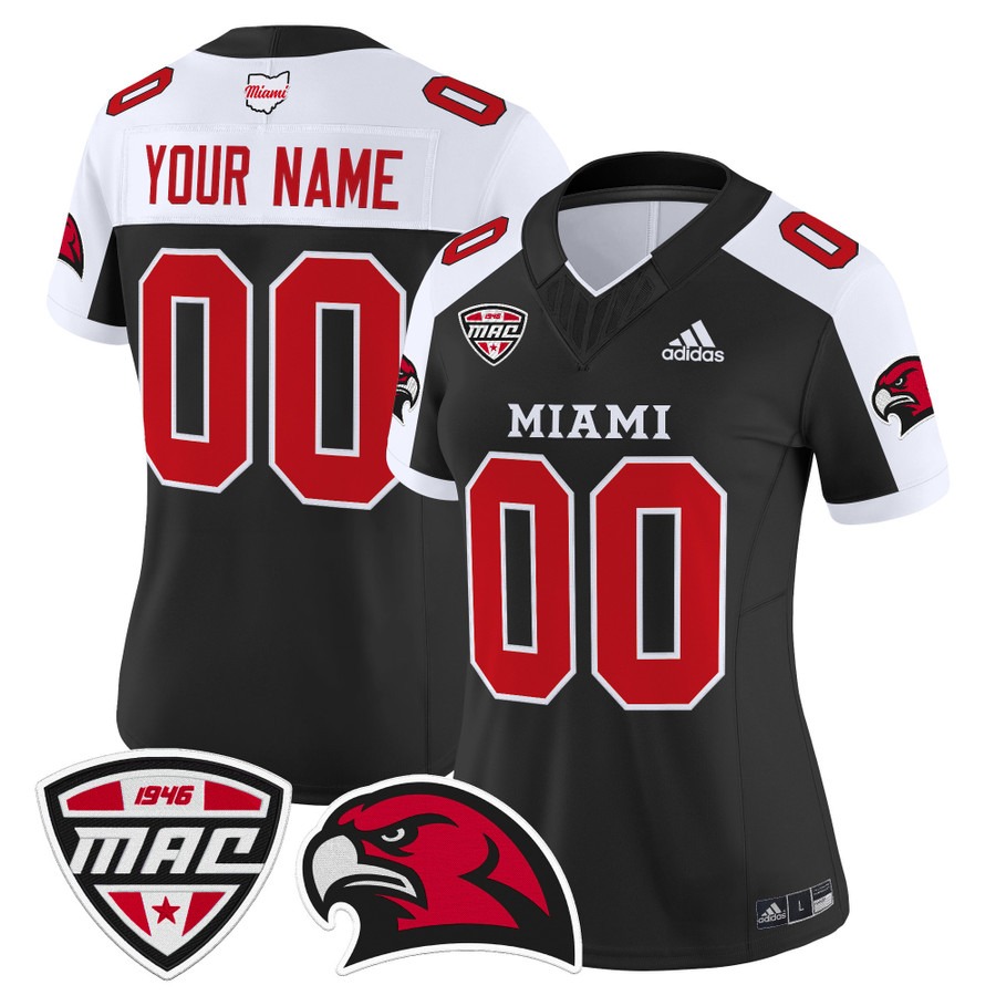 Women's Miami (OH) RedHawks Custom Black Alternate F.U.S.E. 2025 Nike Stitched Football Jersey