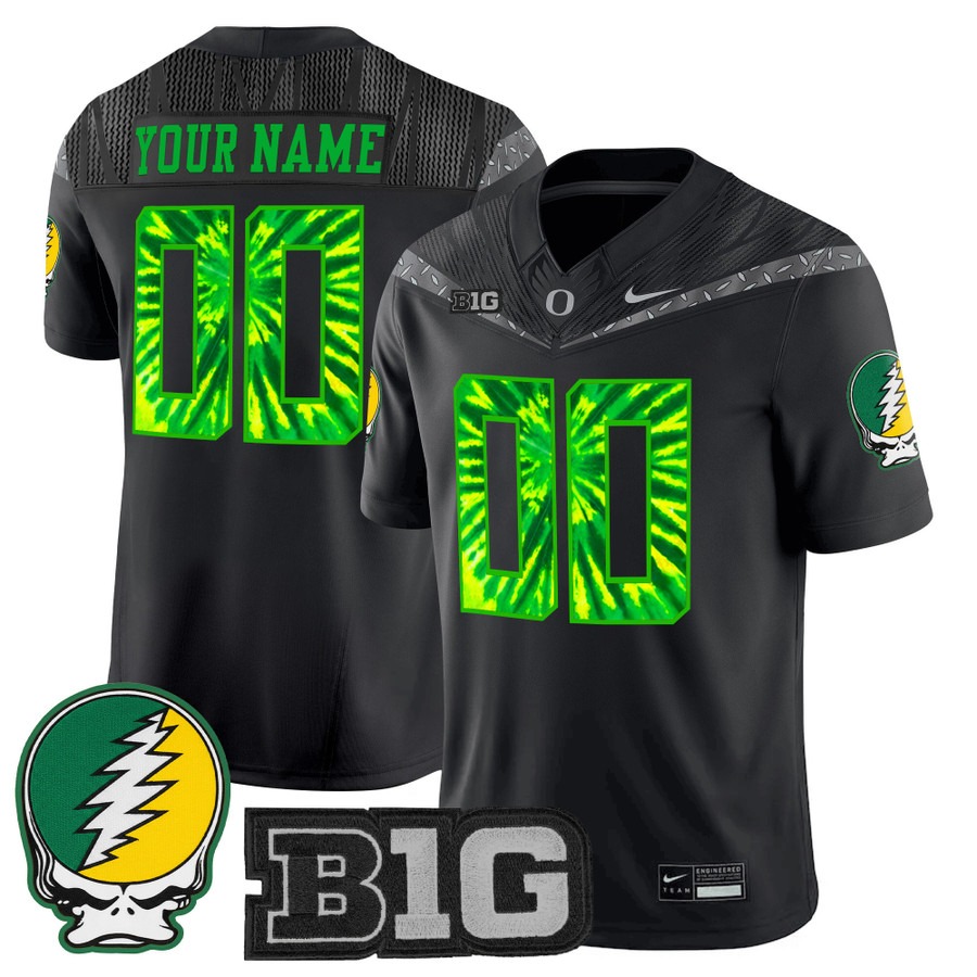 Men's Oregon Ducks Custom Black 2025 'Grateful Ducks' Nike Vapor F.U.S.E. Limited Stitched Football Jersey Men's Oregon Ducks Custom Black 2025 'Grateful Ducks' Nike Vapor F.U.S.E. Limited Stitched Football Jersey