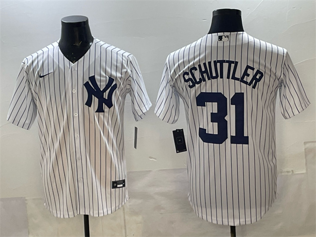 Men's New York Yankees #31 Cam Schlittler White Cool Base Stitched Jersey Men's New York Yankees #31 Cam Schlittler White Cool Base Stitched Jersey