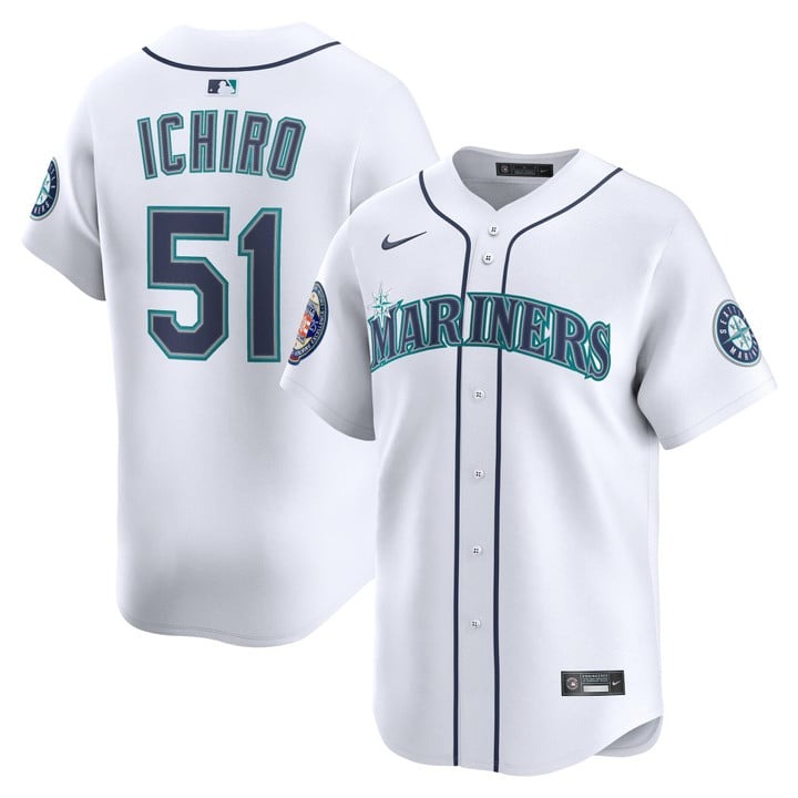 Men's Seattle Mariners #51 Ichiro Suzuki White Nike Stitched Jersey