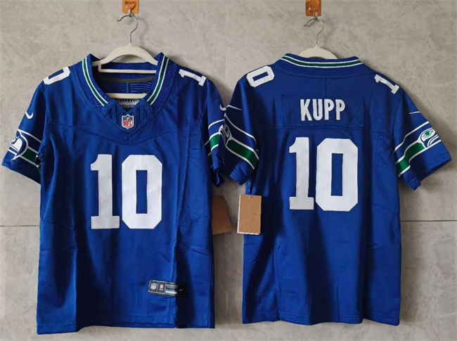 Youth Seattle Seahawks #10 Cooper Kupp Royal 2024 F.U.S.E Throwback Vapor Limited Stitched Football Jersey Youth Seattle Seahawks #10 Cooper Kupp Royal 2024 F.U.S.E Throwback Vapor Limited Stitched Football Jersey