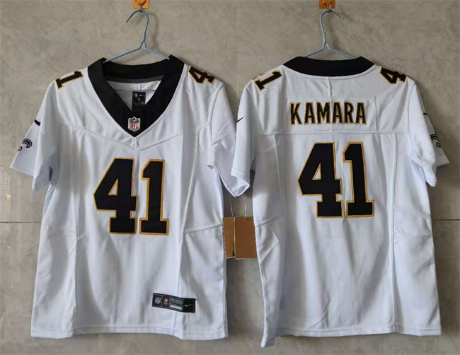 Youth New Orleans Saints #41 Alvin Kamara White 2025 F.U.S.E Vapor Limited Stitched Football Jersey Youth New Orleans Saints #41 Alvin Kamara White 2025 F.U.S.E Vapor Limited Stitched Football Jersey