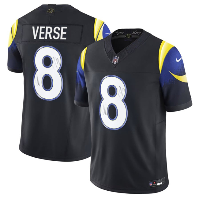Youth Los Angeles Rams #8 Jared Verse Black 2025 F.U.S.E. “Rivalries” Vapor Limited Stitched Jersey Youth Los Angeles Rams #8 Jared Verse Black 2025 F.U.S.E. “Rivalries” Vapor Limited Stitched Jersey