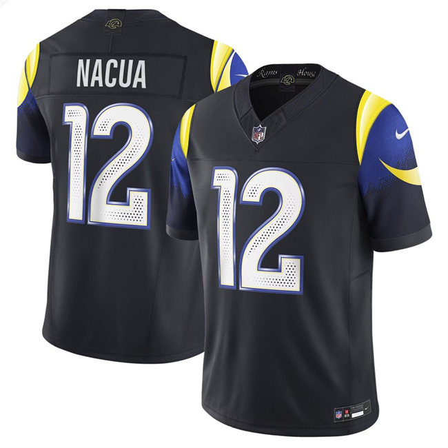 Youth Los Angeles Rams #12 Puka Nacua Black 2025 F.U.S.E. “Rivalries” Vapor Limited Stitched Jersey Youth Los Angeles Rams #12 Puka Nacua Black 2025 F.U.S.E. “Rivalries” Vapor Limited Stitched Jersey