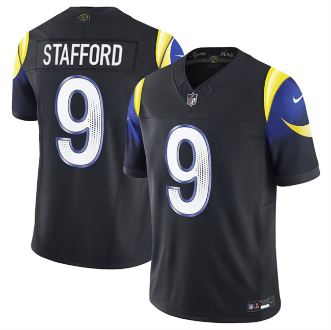 Youth Los Angeles Rams #9 Matthew Stafford Black 2025 F.U.S.E. “Rivalries” Vapor Limited Stitched Jersey Youth Los Angeles Rams #9 Matthew Stafford Black 2025 F.U.S.E. “Rivalries” Vapor Limited Stitched Jersey