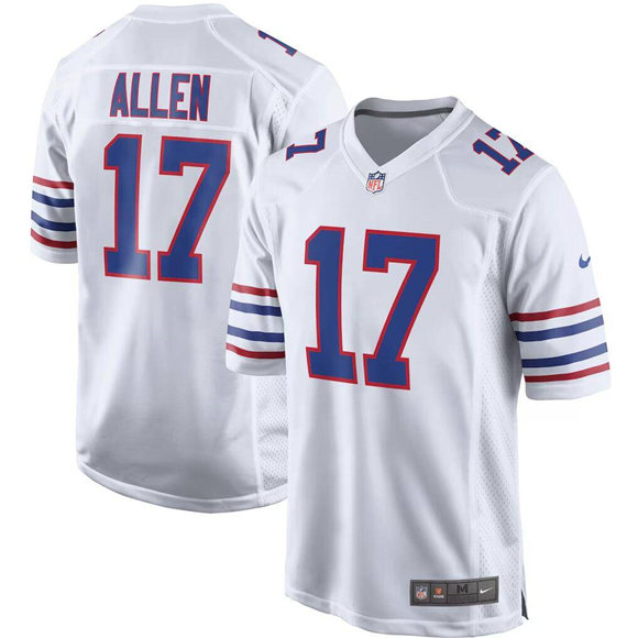 Men's Buffalo Bills #17 Josh Allen White Stitched Game Jersey Men's Buffalo Bills #17 Josh Allen White Stitched Game Jersey