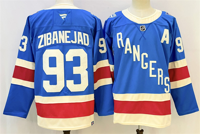 Men's New York Rangers #93 Mika Zibanejad Blue With A Patch Stitched Hockey Jersey Men's New York Rangers #93 Mika Zibanejad Blue With A Patch Stitched Hockey Jersey