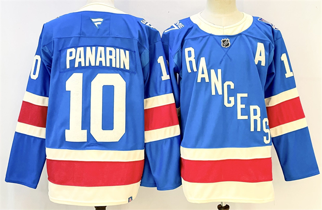 Men's New York Rangers #10 Artemi Panarin Blue 2025 With A Patch Stitched Hockey Jersey Men's New York Rangers #10 Artemi Panarin Blue 2025 With A Patch Stitched Hockey Jersey