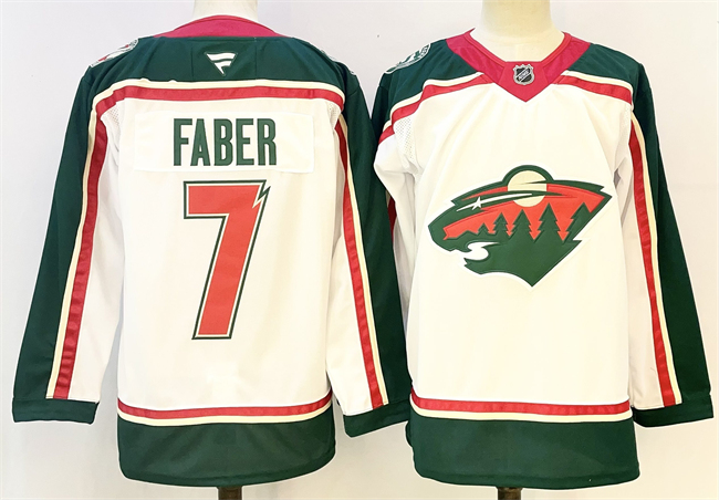 Men's Minnesota Wild #7 Brock Faber White 2025 25th Anniversary Stitched Hockey Jersey Men's Minnesota Wild #7 Brock Faber White 2025 25th Anniversary Stitched Hockey Jersey