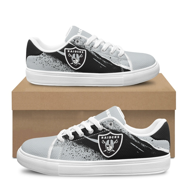 Men's Las Vegas Raiders Low Top Casual Sneakers Shoes 001