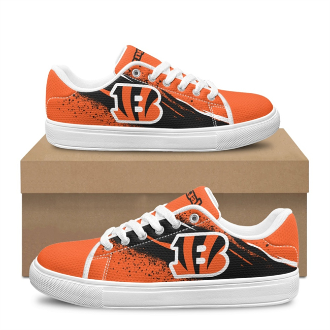Men's Cincinnati Bengals Low Top Casual Sneakers Shoes 001