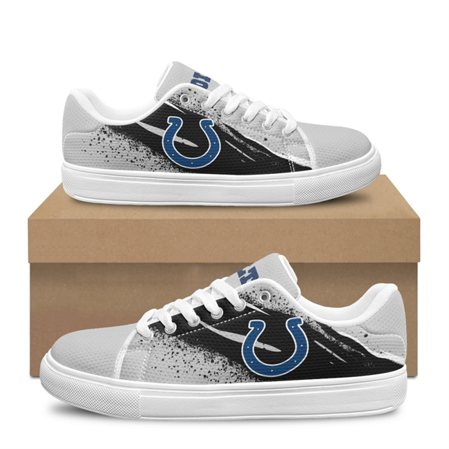 Men's Indianapolis Colts Low Top Casual Sneakers Shoes 001