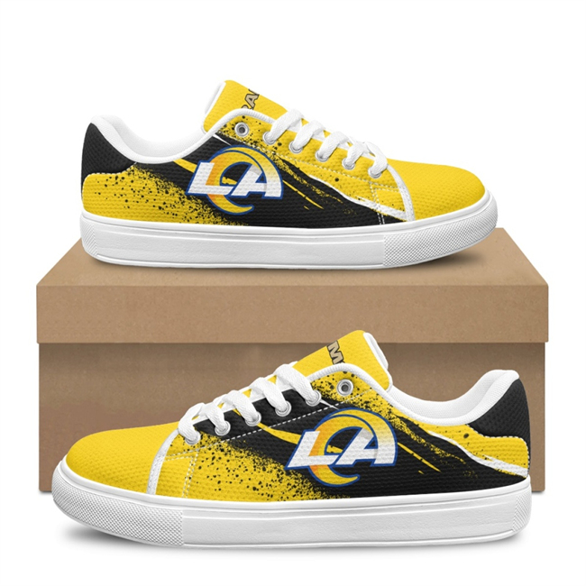 Men's Los Angeles Rams Low Top Casual Sneakers Shoes 001