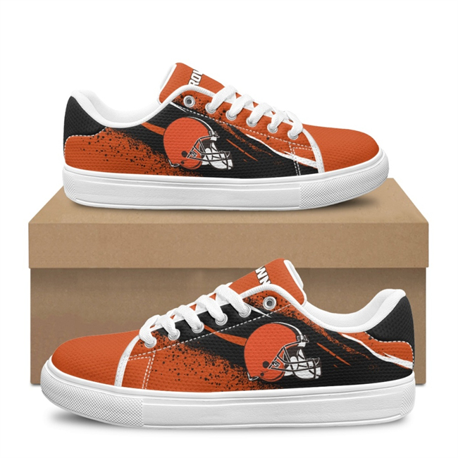 Men's Cleveland Browns Low Top Casual Sneakers Shoes 001