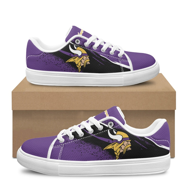 Men's Minnesota Vikings Low Top Casual Sneakers Shoes 001